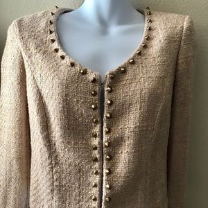 BNWT EPIQUE MOI beautiful Beige w/ accents Blazer